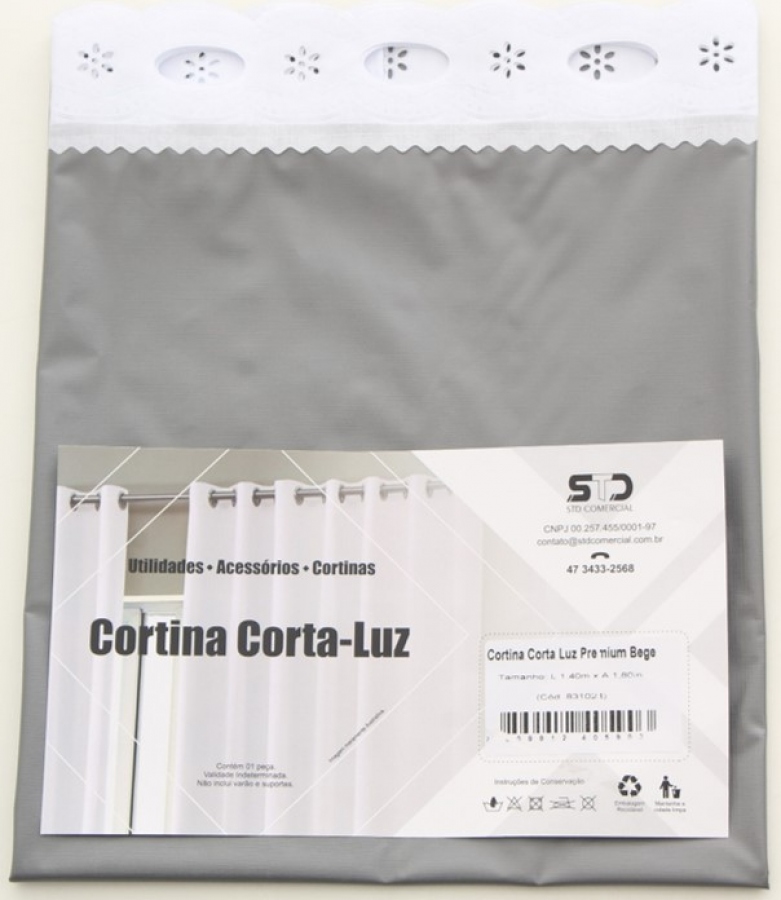Cortina Corta Luz Clean c/ Passa Varão