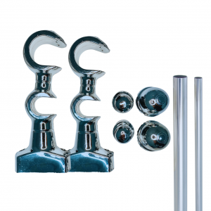 Kit Varão Cromado com Suporte Duplo Premium 28mm | 19mm