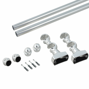 Kit Varão Cromado com Suporte Duplo Premium 19mm