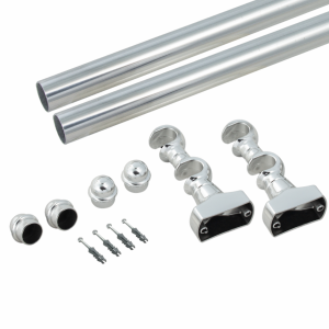 Kit Varão Cromado com Suporte Duplo Premium 28mm